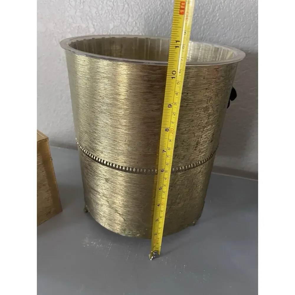 Vintage Stylebuilt 24kt Gold Plated Tissue Box Cover & trash can 3D Butterflies